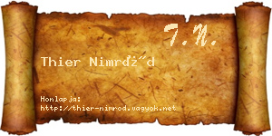 Thier Nimród névjegykártya